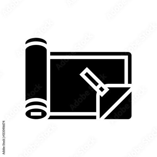 quick dry towel ultralight hiking glyph icon vector illustration