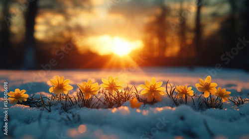 Winter replaced by spring showing spring is coming