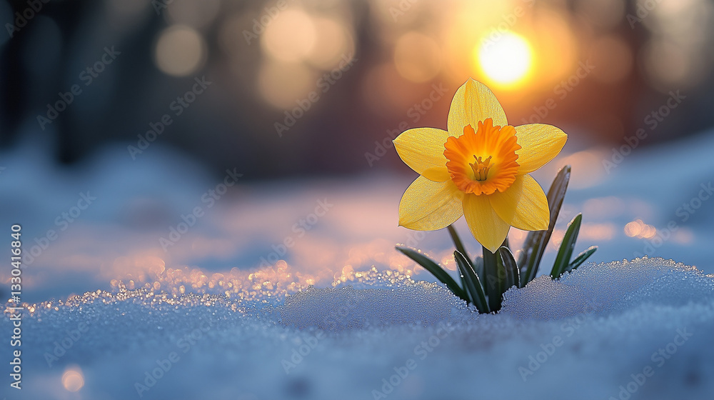 Winter replaced by spring showing spring is coming