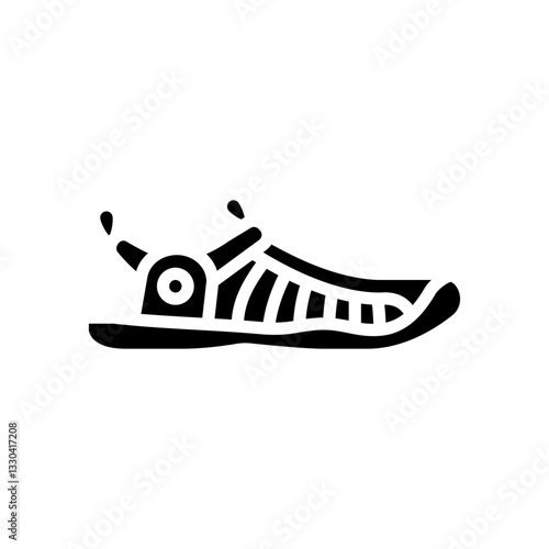 sandals trekking footwear tourism glyph icon vector illustration