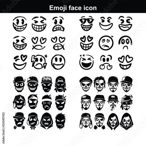 Emoji flat characters vector set. Emojis icon collection in sad, crying, weird, in love, sick and Cute Set of Simple Emojis Emoticons Editable Stroke Icon Set Emoticons vector set. Emoji smiling face 