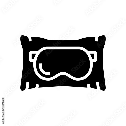 sleep mask pillow recovery wellness glyph icon vector illustration