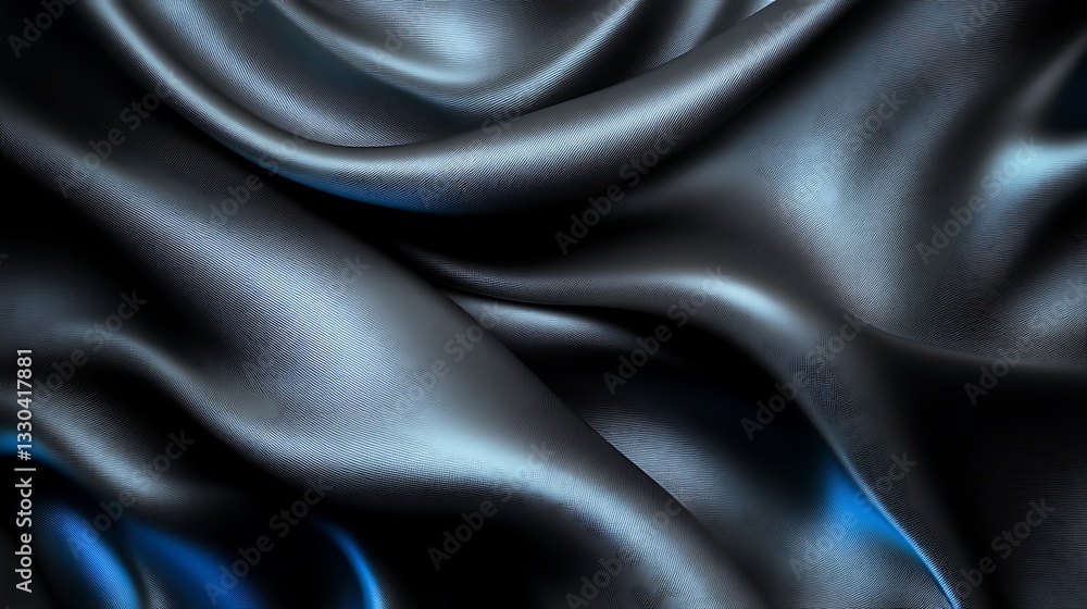 Obraz premium Dark Gray Silk Fabric Draped Luxuriously