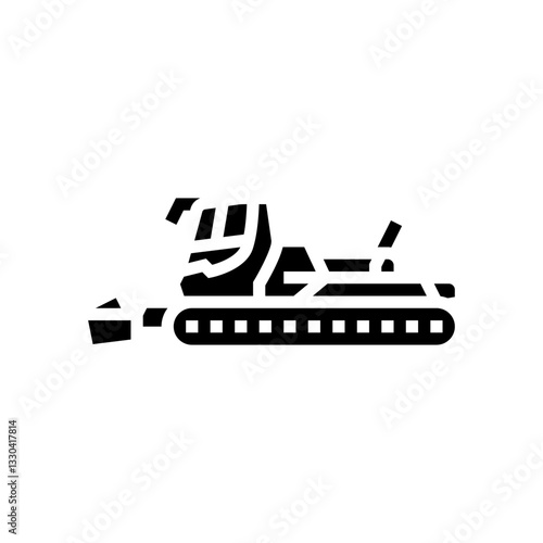 snow groomer machine mountain skiing glyph icon vector illustration