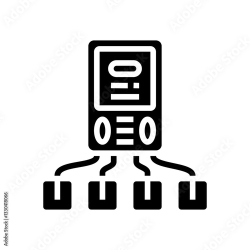 tens electrotherapy device glyph icon vector illustration