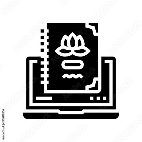 wellness journal or notebook recovery glyph icon vector illustration