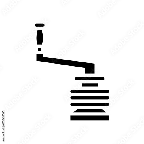 winch handle sailing sport glyph icon vector illustration