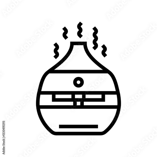 aromatherapy diffuser recovery wellness line icon vector illustration