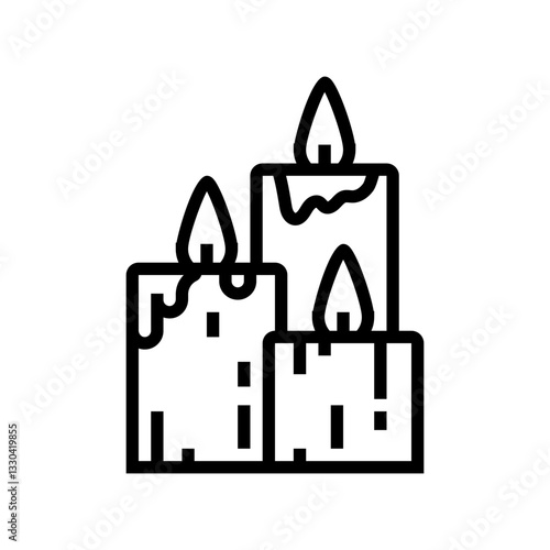 candle flame relaxation recovery wellness line icon vector illustration