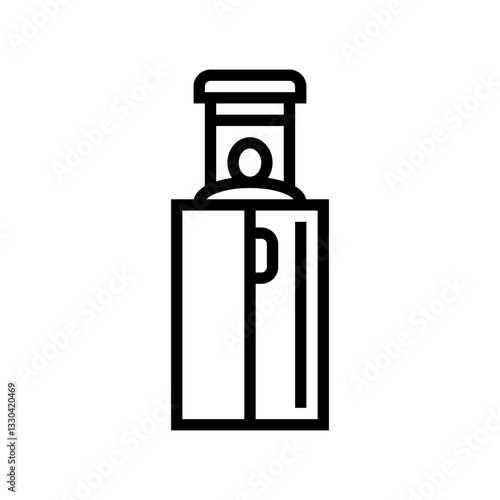 cryotherapy chamber recovery wellness line icon vector illustration
