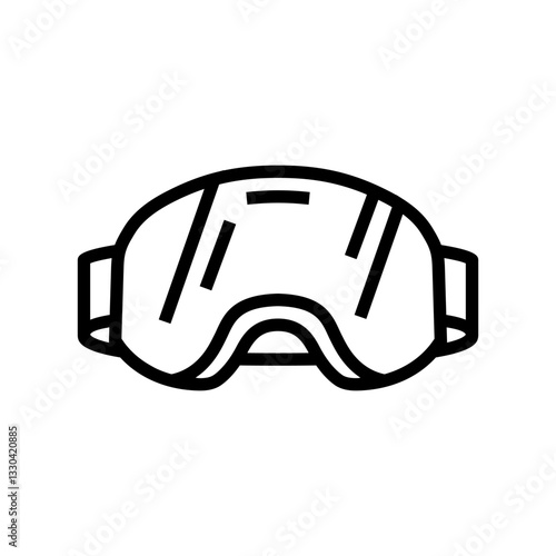 goggles mountain skiing line icon vector illustration