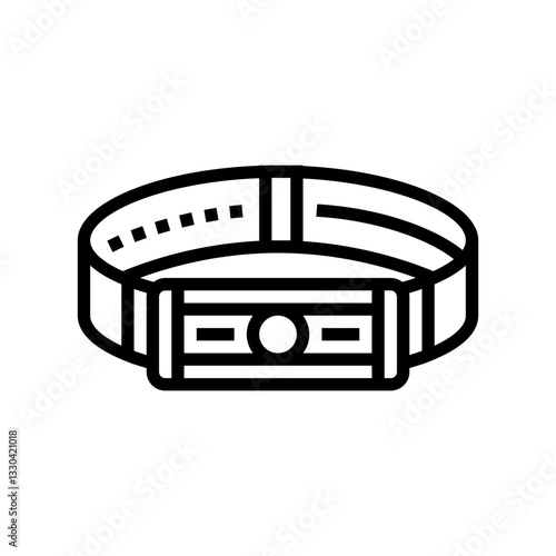 headlamp ultralight hiking line icon vector illustration