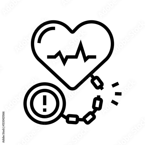 heart stress relief recovery wellness line icon vector illustration
