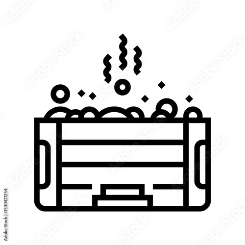 hot tub spa recovery wellness line icon vector illustration
