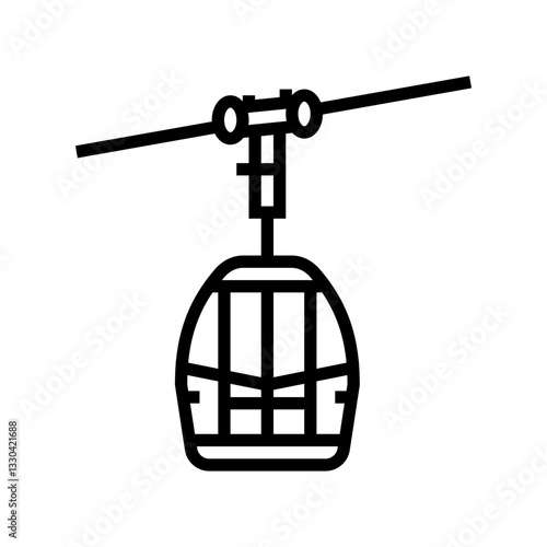 lift or gondola mountain skiing line icon vector illustration