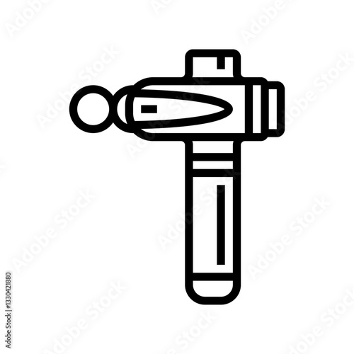 massage gun recovery wellness line icon vector illustration