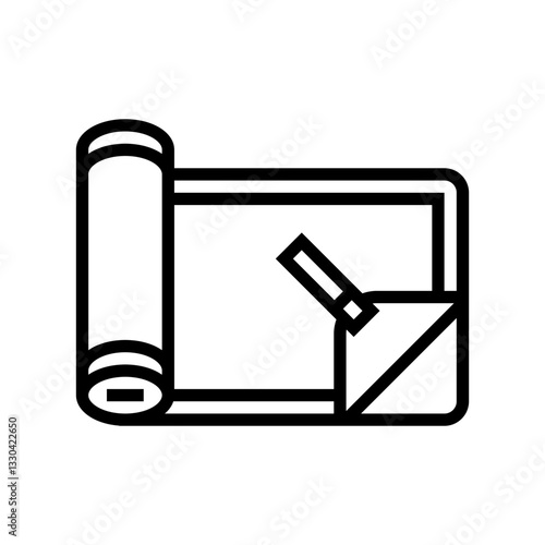 quick dry towel ultralight hiking line icon vector illustration