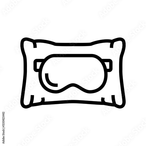 sleep mask pillow recovery wellness line icon vector illustration