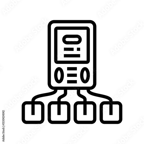 tens electrotherapy device line icon vector illustration