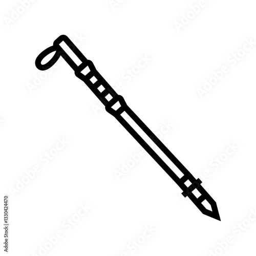 trekking poles ultralight ultralight hiking line icon vector illustration