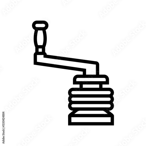 winch handle sailing sport line icon vector illustration