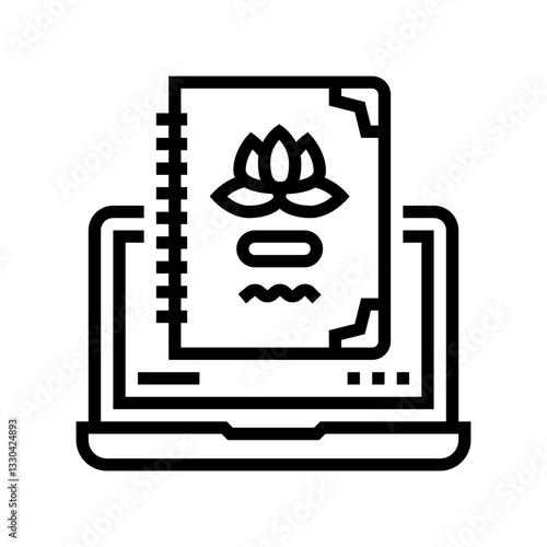 wellness journal or notebook recovery line icon vector illustration