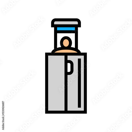 cryotherapy chamber recovery wellness color icon vector illustration