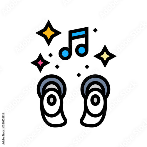 earbuds playing soothing sounds color icon vector illustration