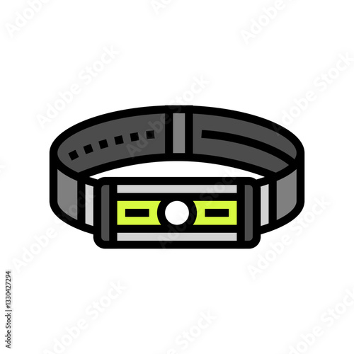 headlamp ultralight hiking color icon vector illustration