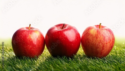 red apples on green grass