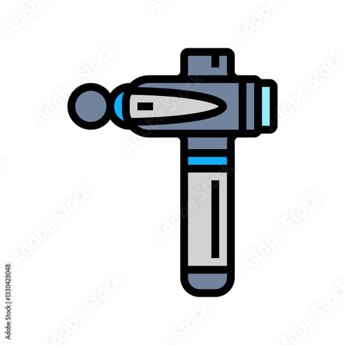massage gun recovery wellness color icon vector illustration
