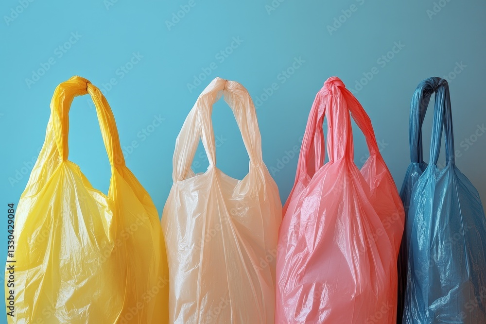 multi-colored plastic bags