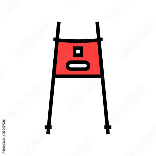slalom gate mountain skiing color icon vector illustration