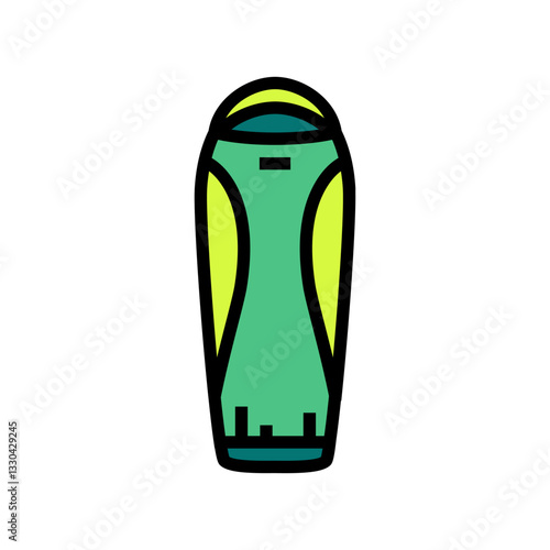 sleeping bag ultralight trekking color icon vector illustration
