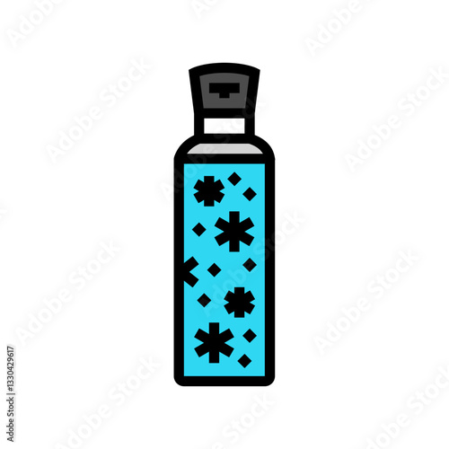 thermos flask snowflakes mountain skiing color icon vector illustration