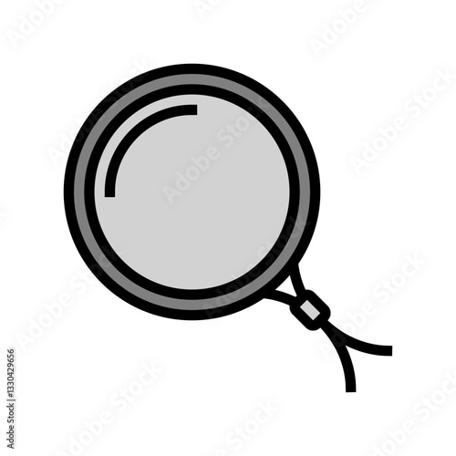 titanium cookware ultralight trekking color icon vector illustration