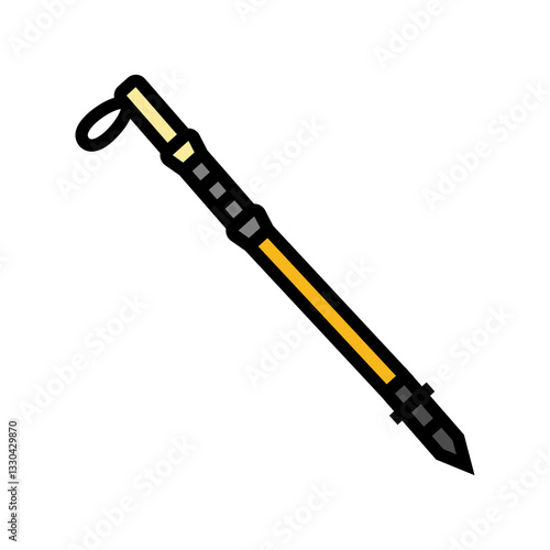 trekking poles ultralight ultralight hiking color icon vector illustration