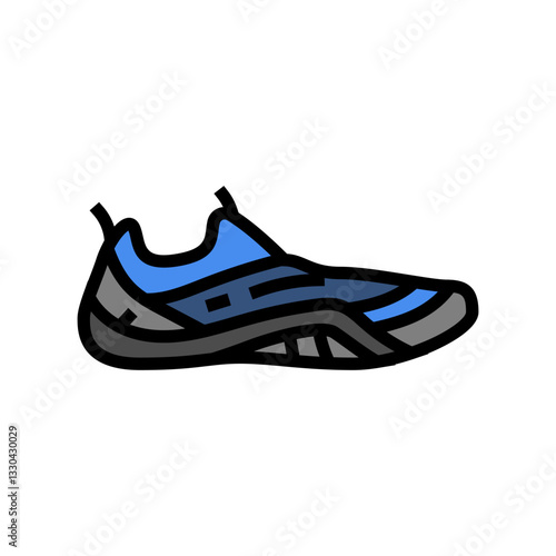 water shoes footwear tourism color icon vector illustration