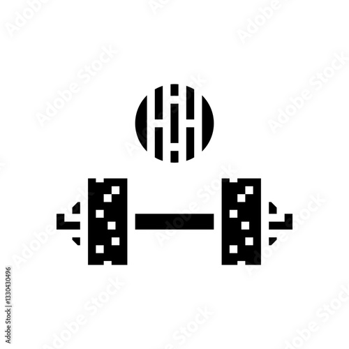 bamboo wood exercise tools outdoor fitness glyph icon vector illustration