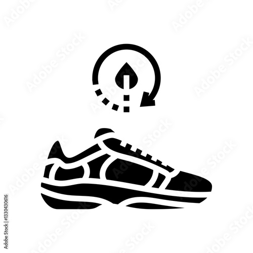 biodegradable running shoes outdoor fitness glyph icon vector illustration