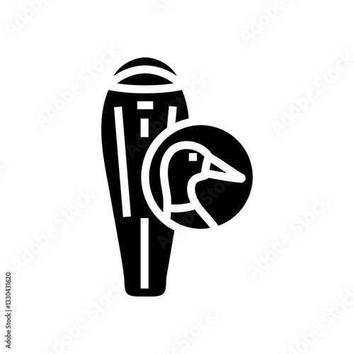 down sleeping bag duck glyph icon vector illustration