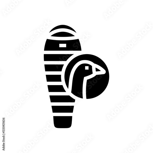 down sleeping bag goose glyph icon vector illustration