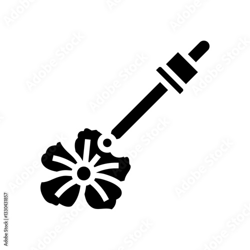 floral oil dropper sustainable beauty glyph icon vector illustration