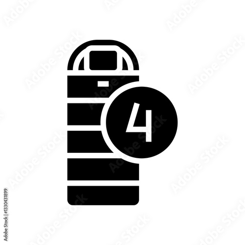 four season sleeping bag glyph icon vector illustration