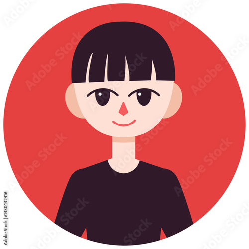 Black-Haired Boy Avatar Vector