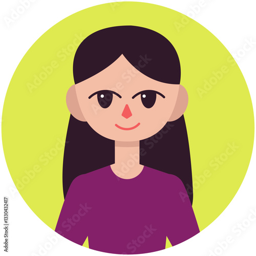 Black-Haired Girl Avatar Vector