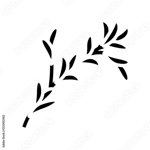 herb sprig sustainable beauty glyph icon vector illustration