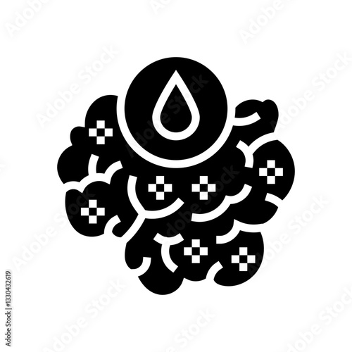 hydrophobic fluff sleeping bag glyph icon vector illustration