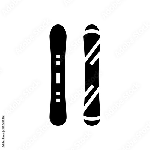 mountain snowboard glyph icon vector illustration