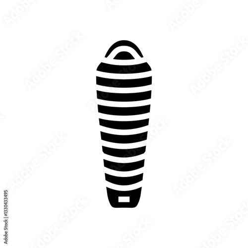 mummy sleeping bag glyph icon vector illustration